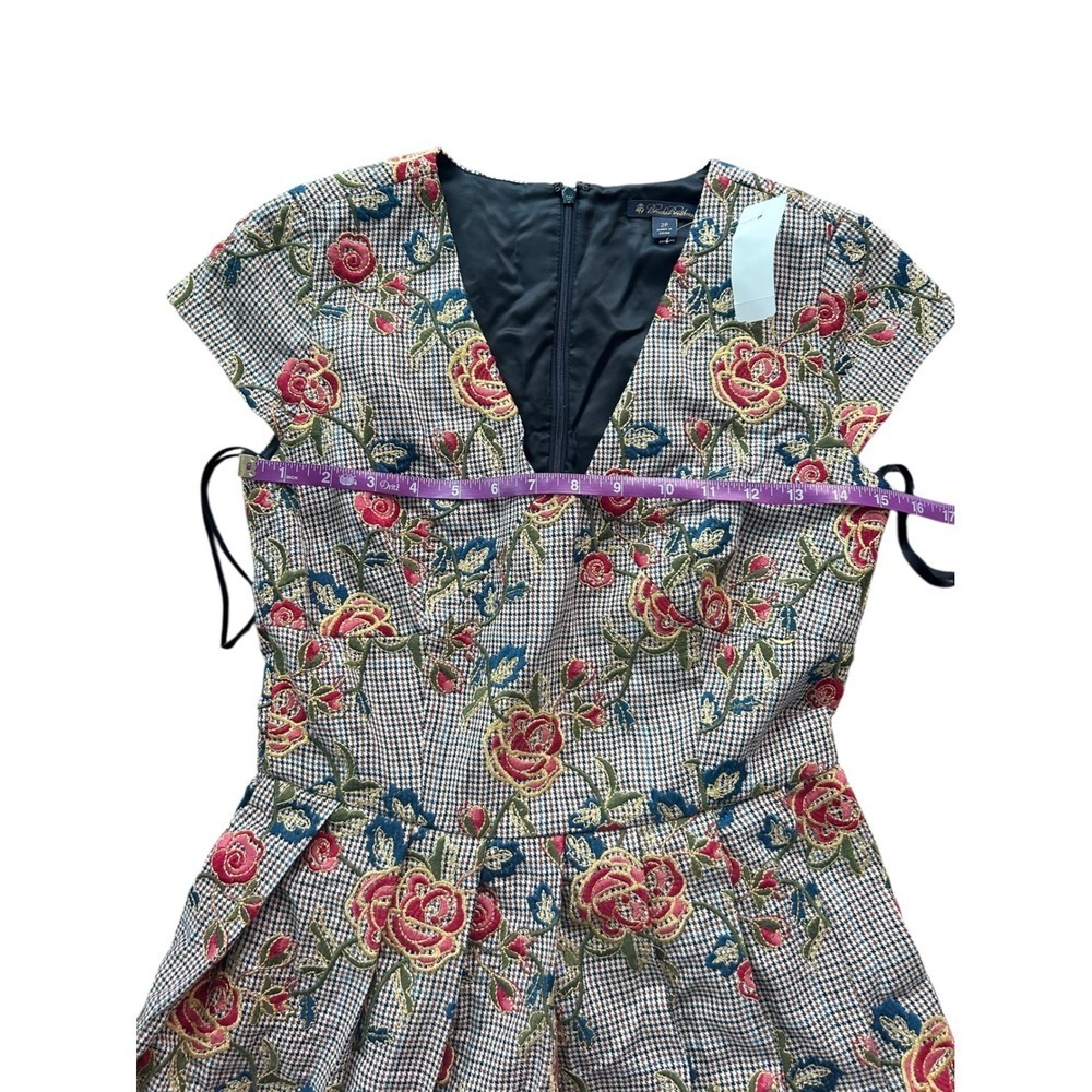 Brooks Brothers Dress Floral Embroidered Fit Flare Plaid Career Party - Picture 6 of 9